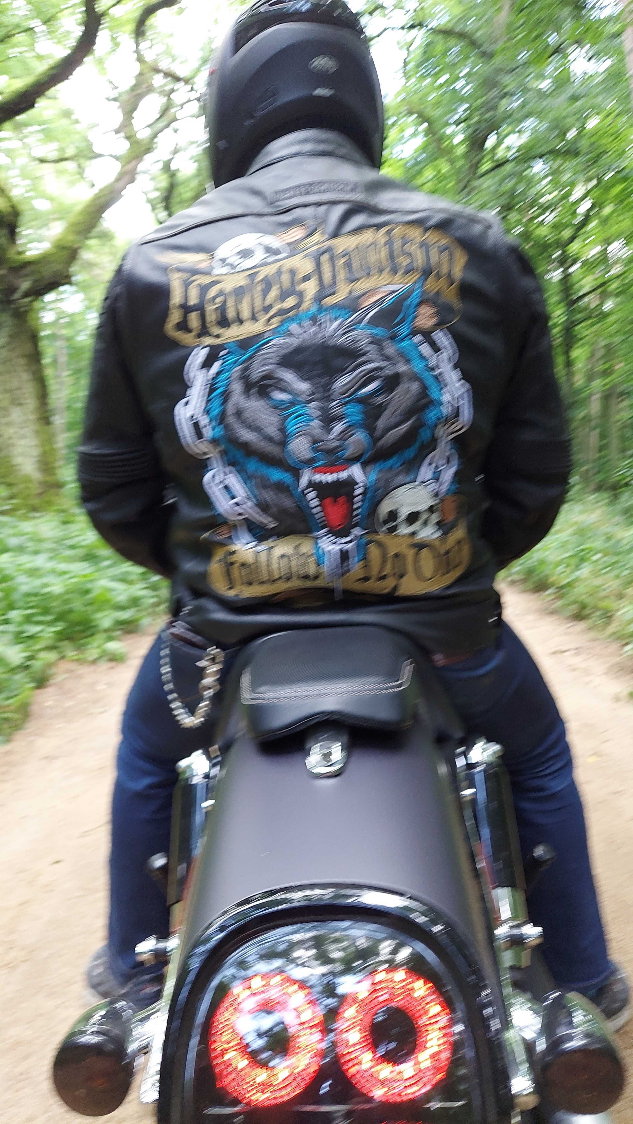 Profesjonalny haft komputerowy na skórach  tkaninach Harley Davidson.