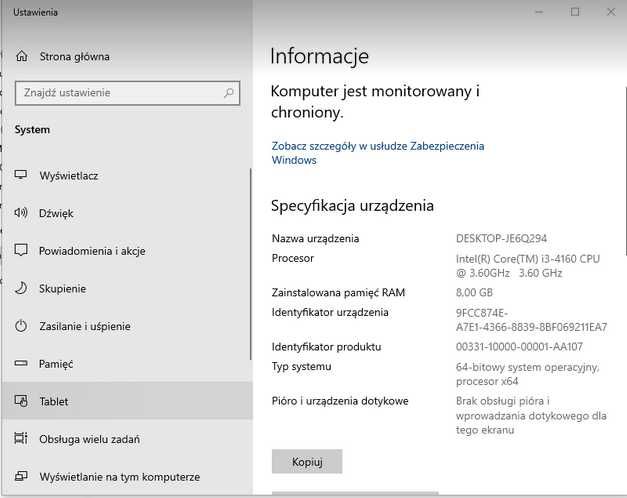 Komputer Intel Core i3-4160 3.6 GH  - 8GB RAM