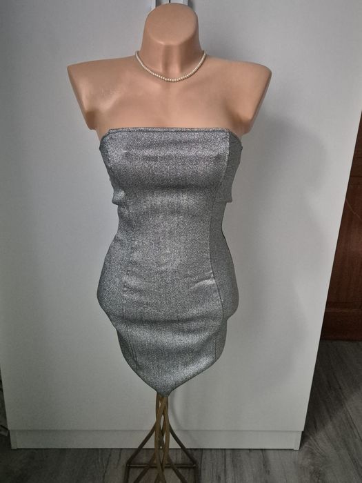 Srebrna sukienka w stylu Vintage M CROPP