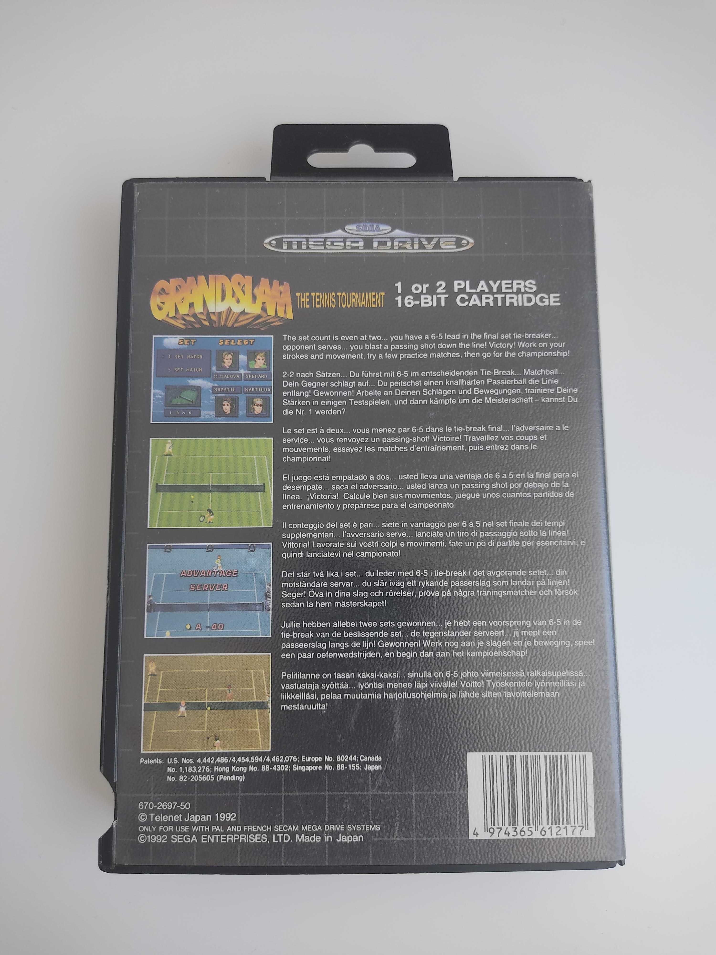 Jogo Sega MegaDrive GRANDSLAM The Tennis Tournament c/manual e caixa