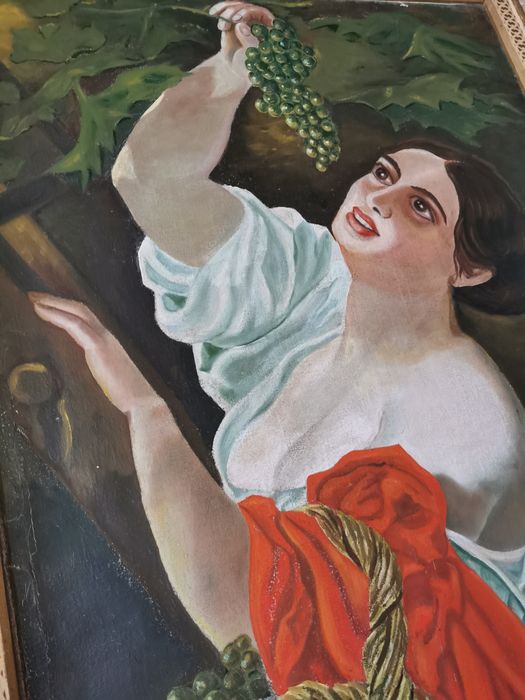 Картина СССР женщина с виноградом