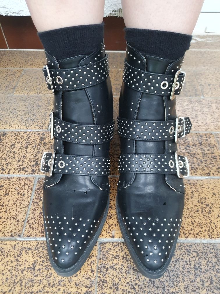 Gotyckie botki z klamrami gothic pikes trad goth