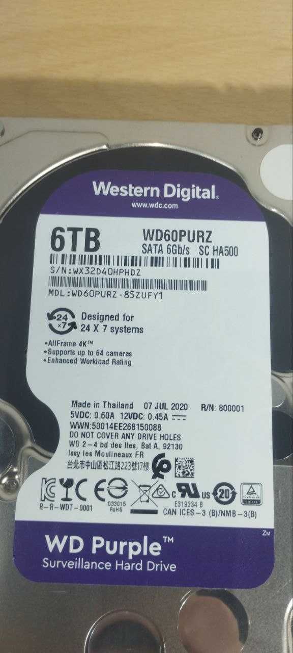 Жорсткий диск 6TB WD Purple (WD60PURZ)