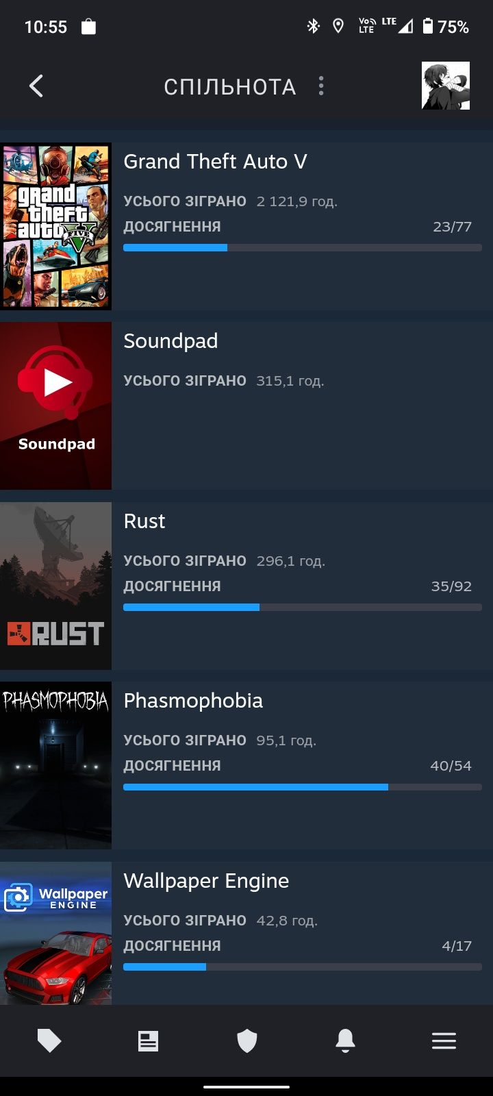 Аккаунт Steam (76 игор)