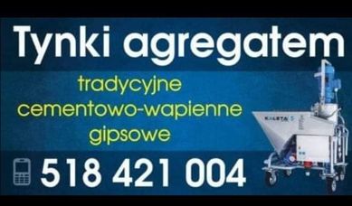 Tynki maszynowe, cementowo-wapienne i gipsowe.