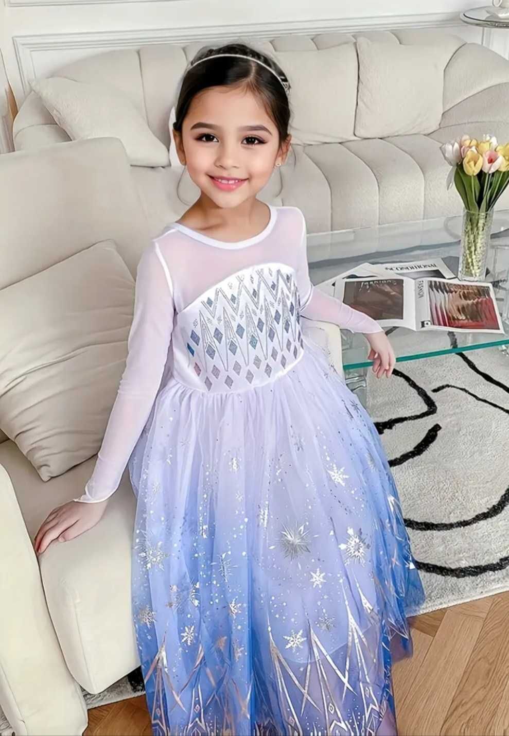 Nowy strój suknia Księżniczka Elsa Elza, r. 122/128 przebranie