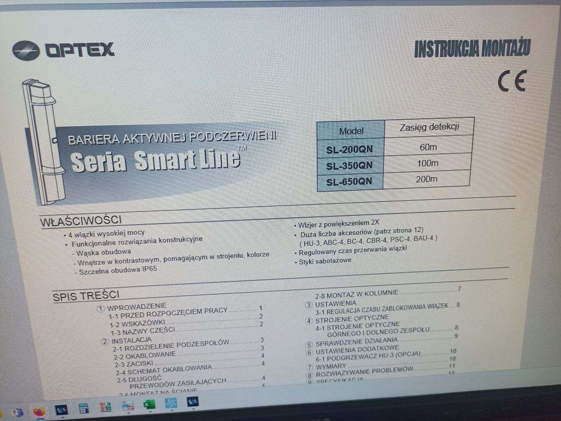Bariera podczerwieni OPTEX SL 350 QN jak nowa GWARANCJA