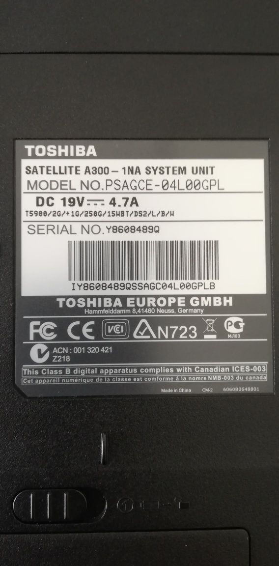 Toshiba A 300 klawiatura oryginalna