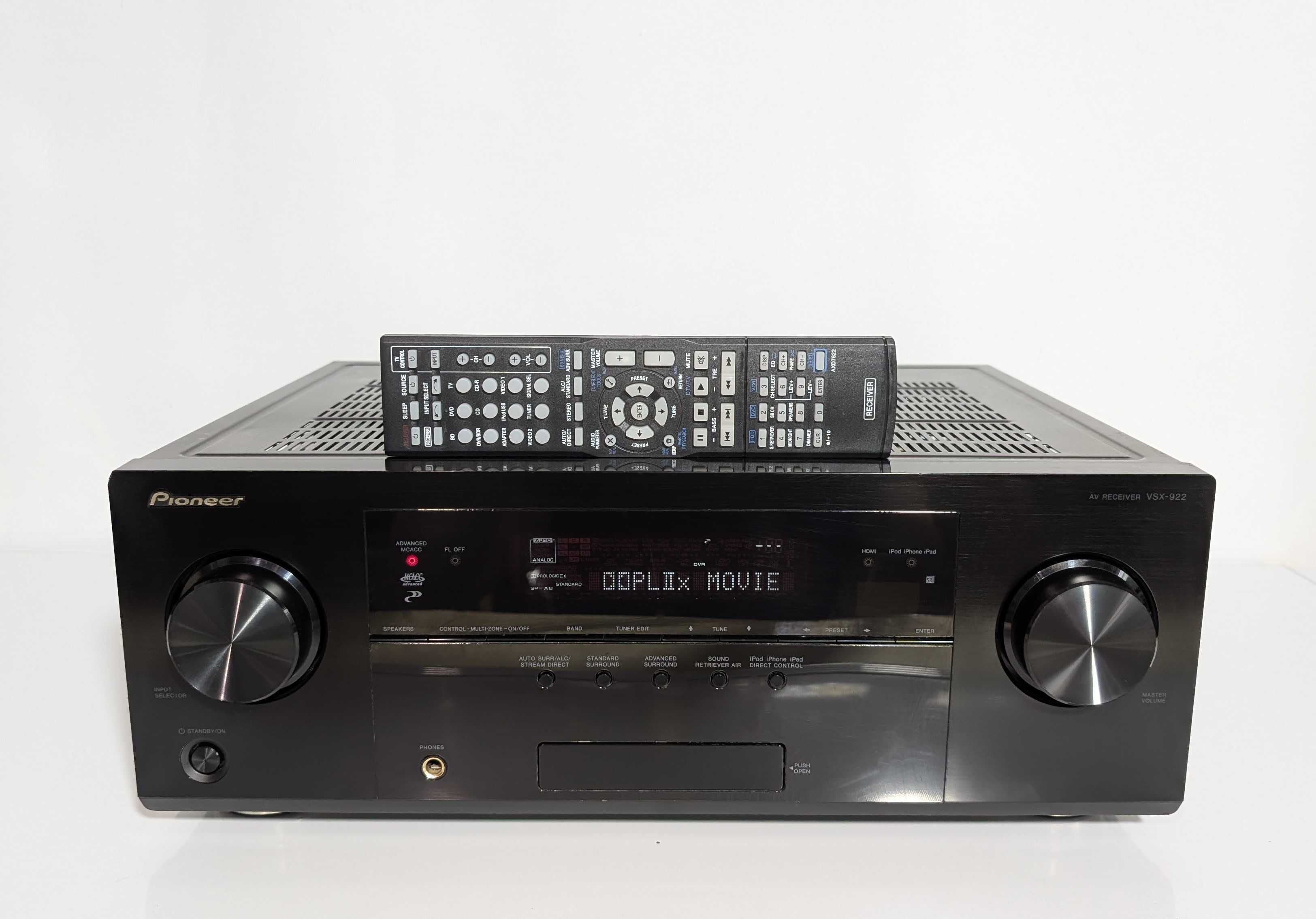 7.2 Ресивер Pioneer VSX-922,має 150 Вт/канал/HDMI/ARC/ЦАП/USB/AirPlay