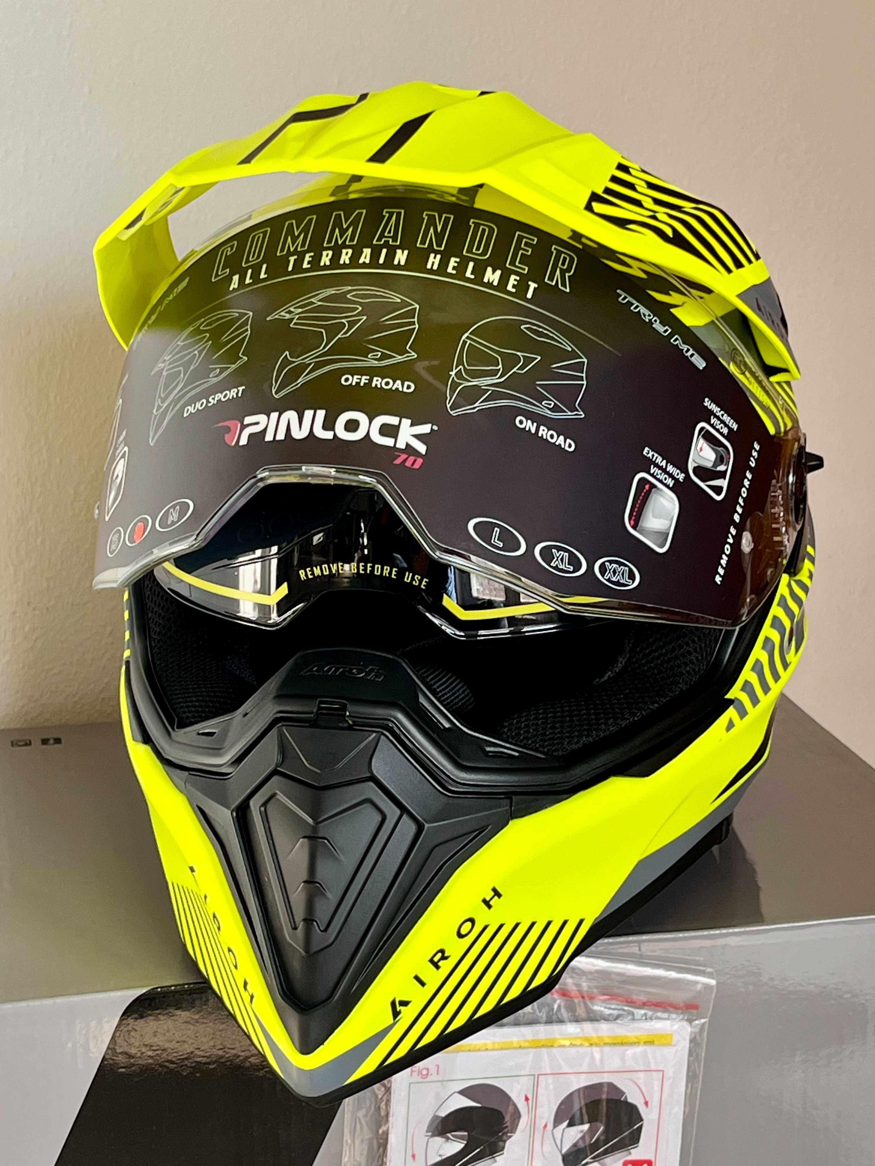 Capacete Airoh Commander Matt.Carbon/Kev.NOVO (50% DESCONTO) Tam S