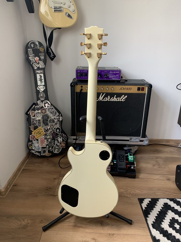 Burny Les Paul Custom Vintage White + case Gator
