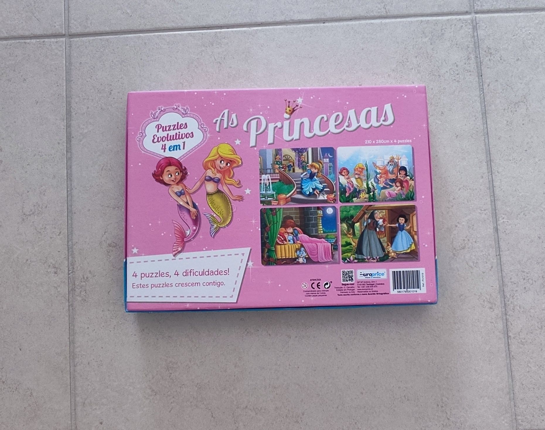 Puzzle 4 em 1 "As Princesas" da Europrice