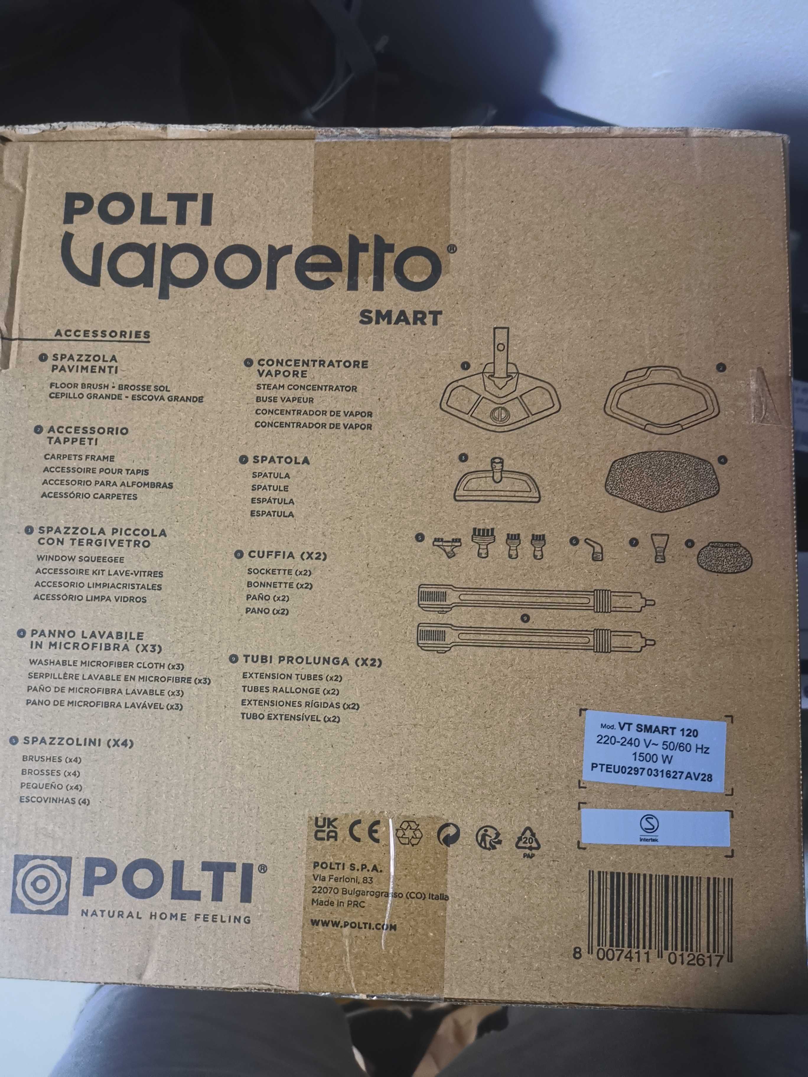 Limpeza a Vapor Polti Vaporeto Smart 120 -- NOVO --