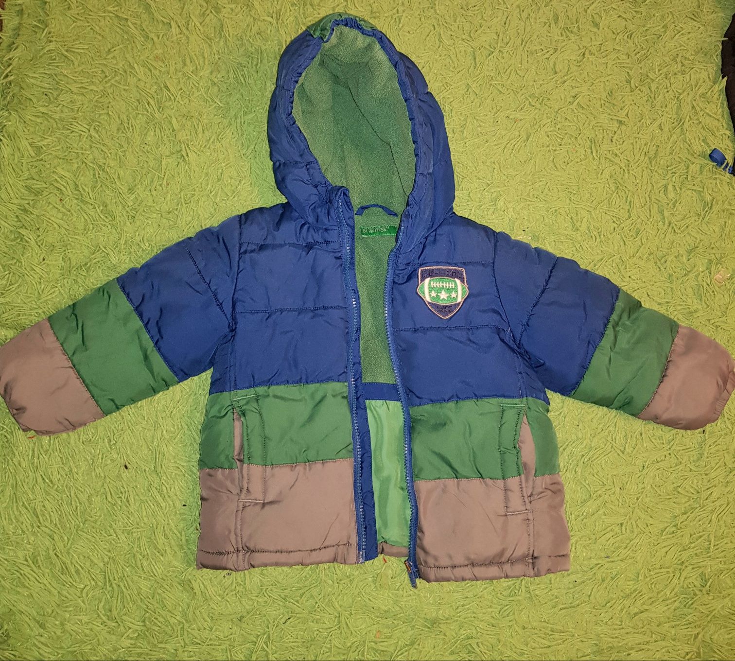 Benetton зимняя курточка на флисе, 90см