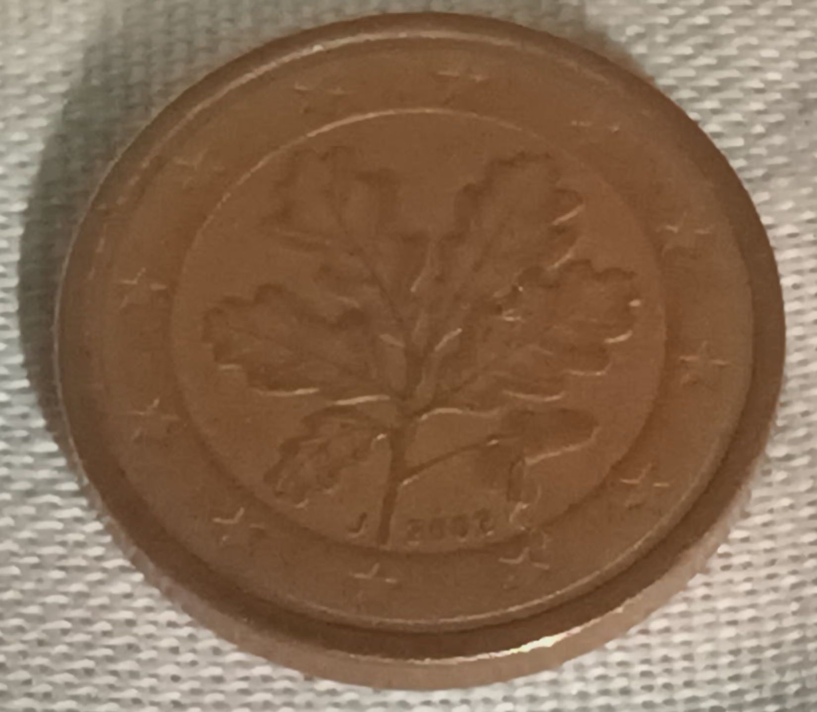 RARA -Moeda de 1 cêntimo Alemanha 2002-J