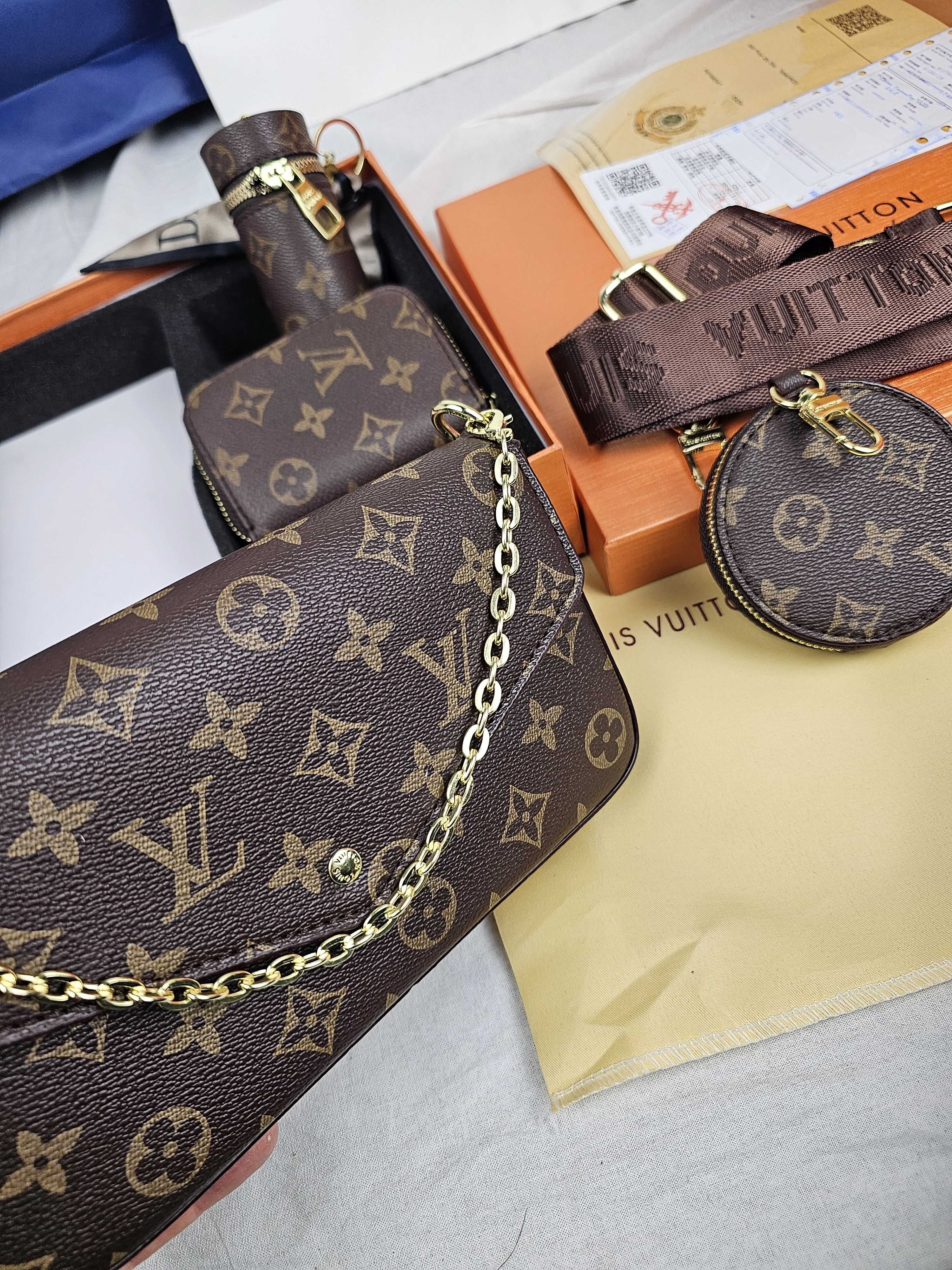 Torba biznesowa komplet Torebka damska Louis vuitton monogram zestaw