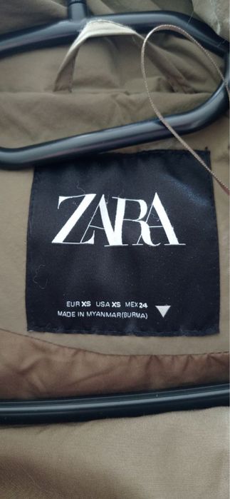 Куртка пуфер хакі Zara xs s