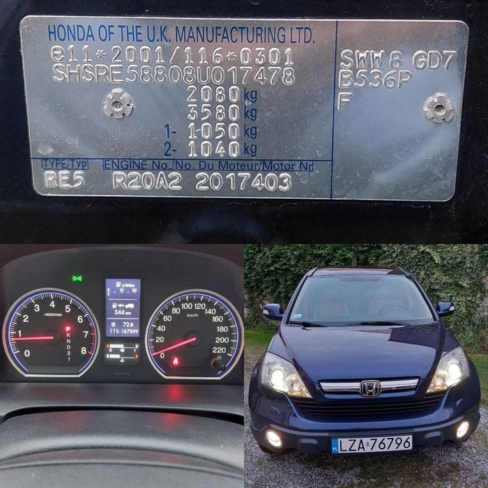 Honda CR-V Automat! LPG! Oryginał! 4x4! 167tys przebiegu!