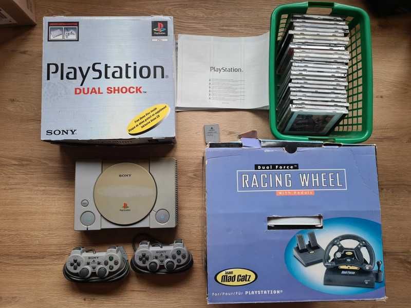 Playstation 1 SCPH-7502 przerobiona Kartonik 2pady Sony karta ps1 psx