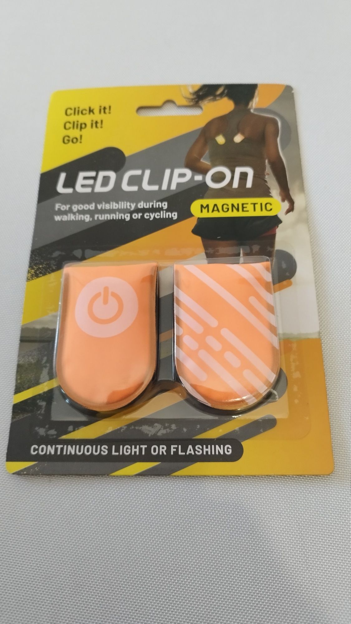 Klips magnetyczny LED 2szt pomarańczowy