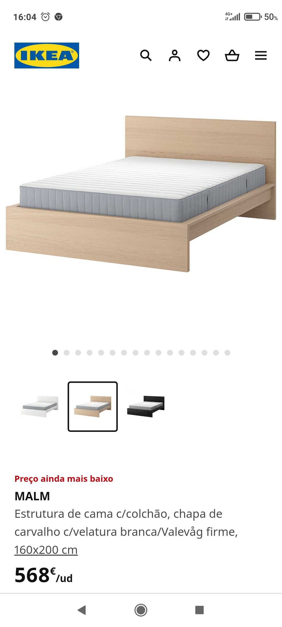 Cama Malm IKEA +colchão+estrado 1,6x2,0m