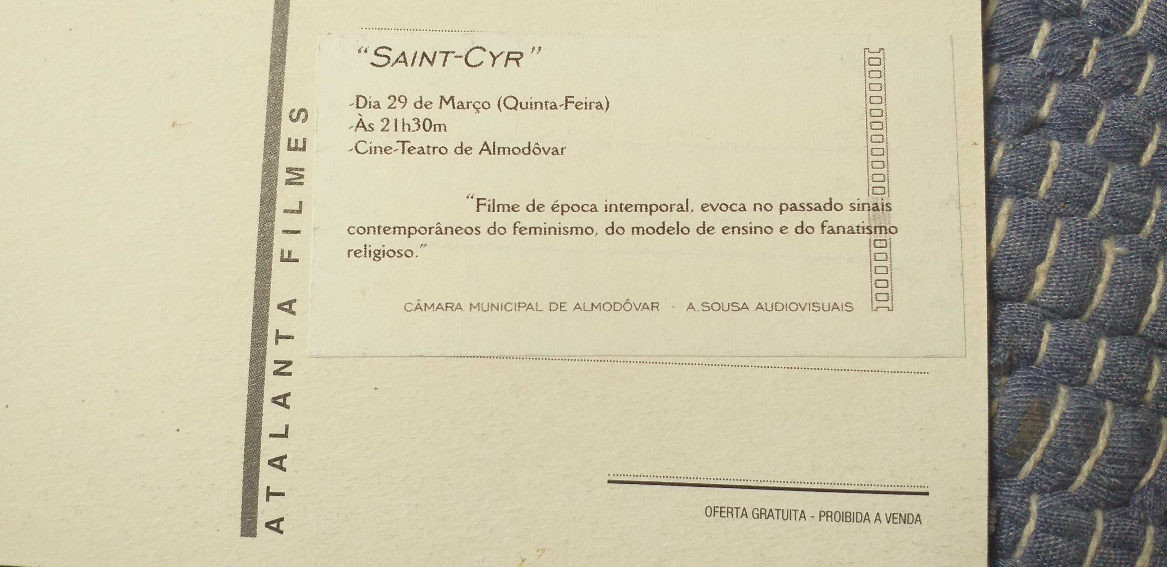 Postal do filme Saint-Cyr - portes incluidos.
