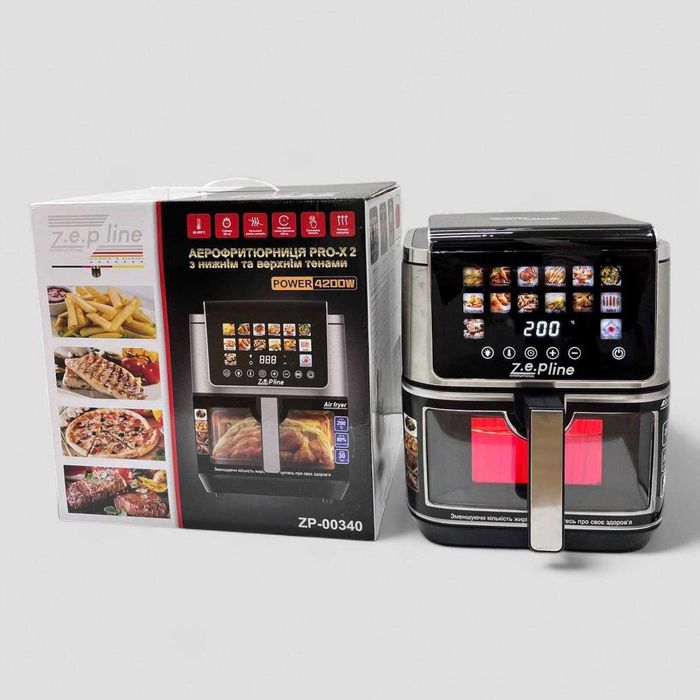 Аерофритюрниця на 13л з двома тенами 4200Вт Zepline ZP00340 14 програм
