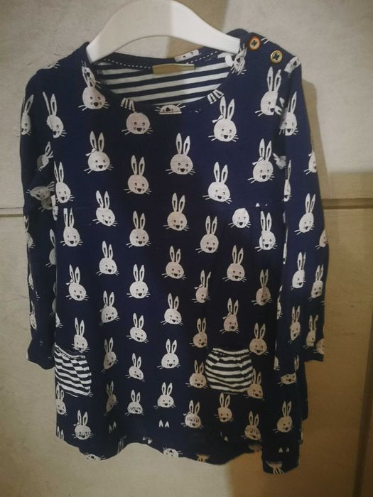 Next granatowa tunika króliczki r. 104 cm 3-4lata