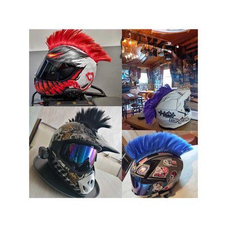 NIESAMOWITA Peruka Na Kask Rowerowy Motocyklowy Kolor CZERWONY