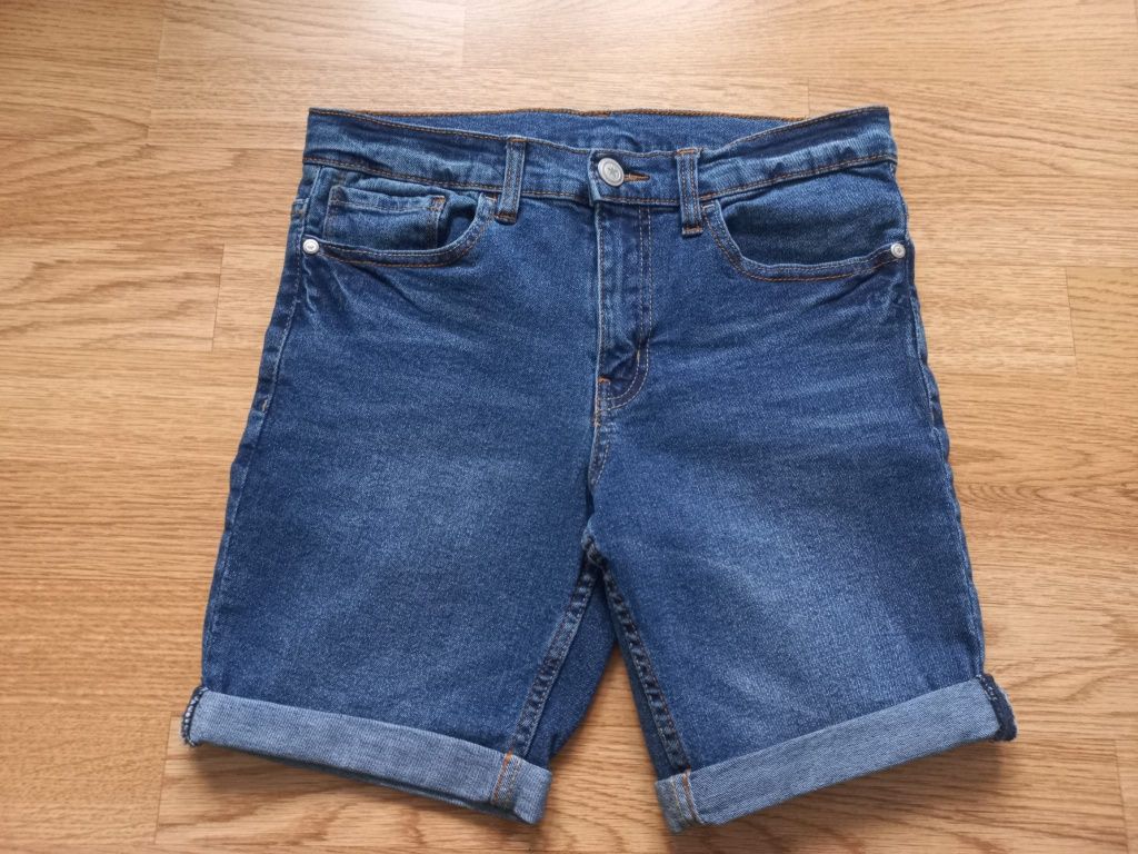 Jeansowe spodenki, szorty dla chłopca 146