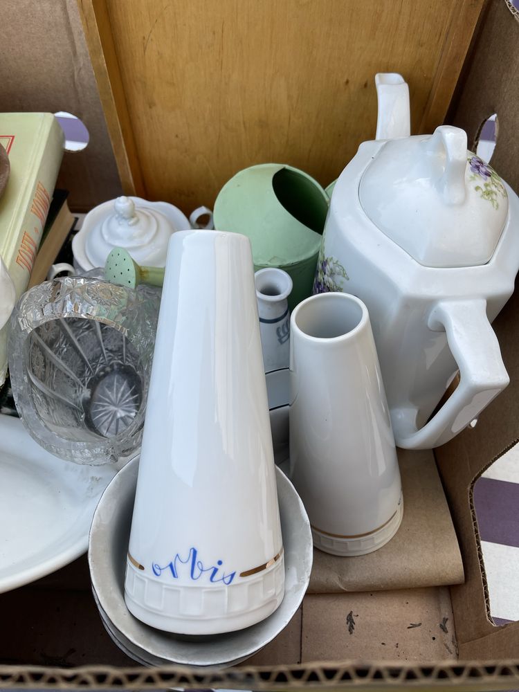 Box zestaw porcelana ceramika książki aparat 25 elementów