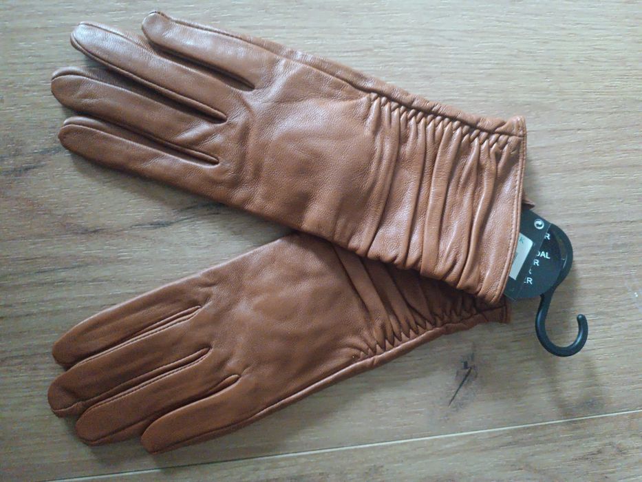 Skórzane rękawiczki S