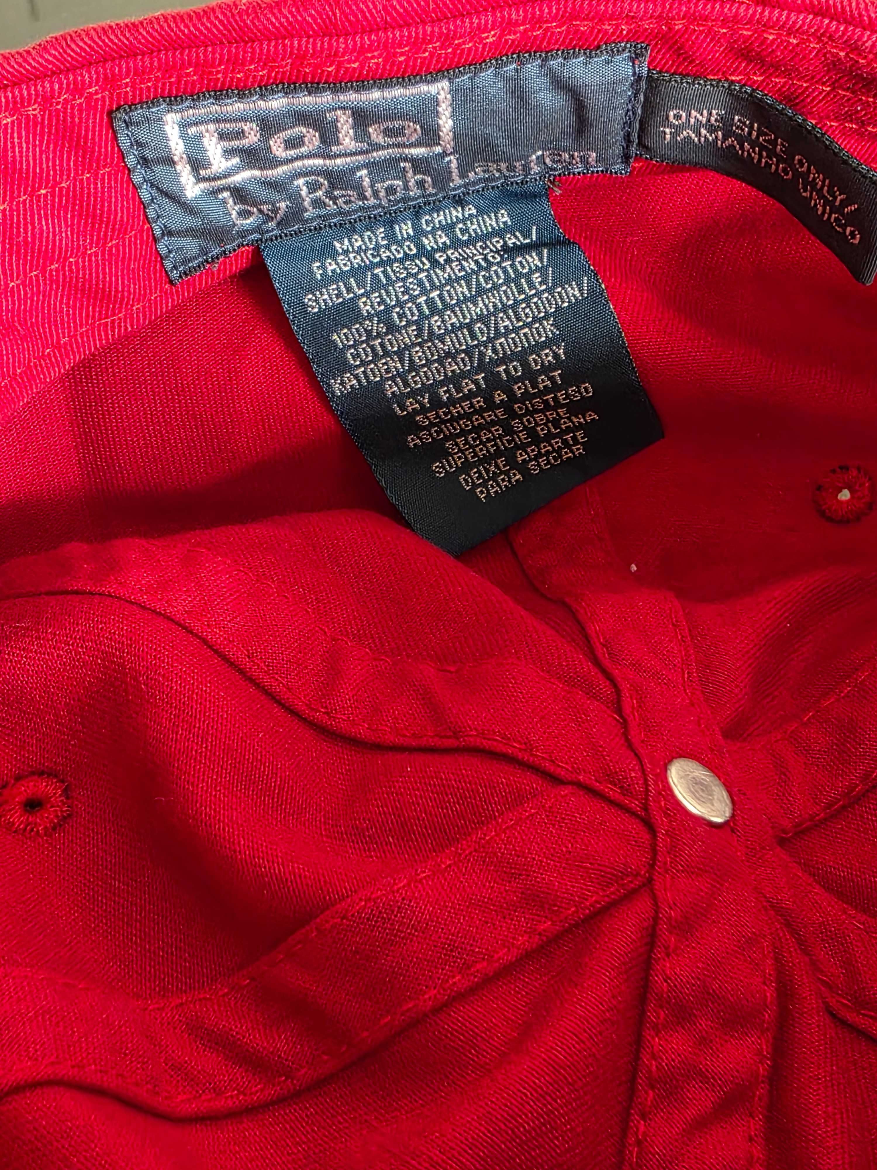 Polo Ralph Lauren czapka z daszkiem czerwona rozmiar uniwersalny