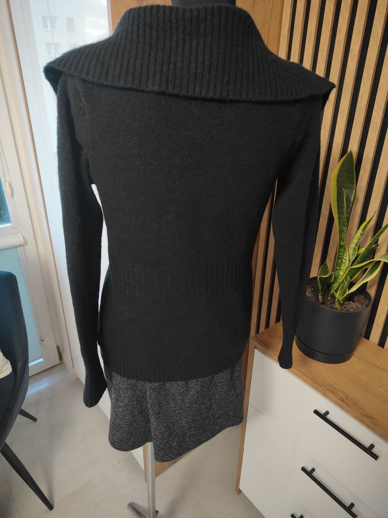 Ciepły zimowy sweterek damski sweter na guziki M/L 80% wełna wool