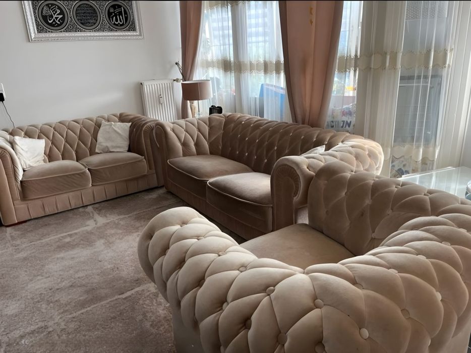 Wypoczynek Chesterfield komplet 2+1