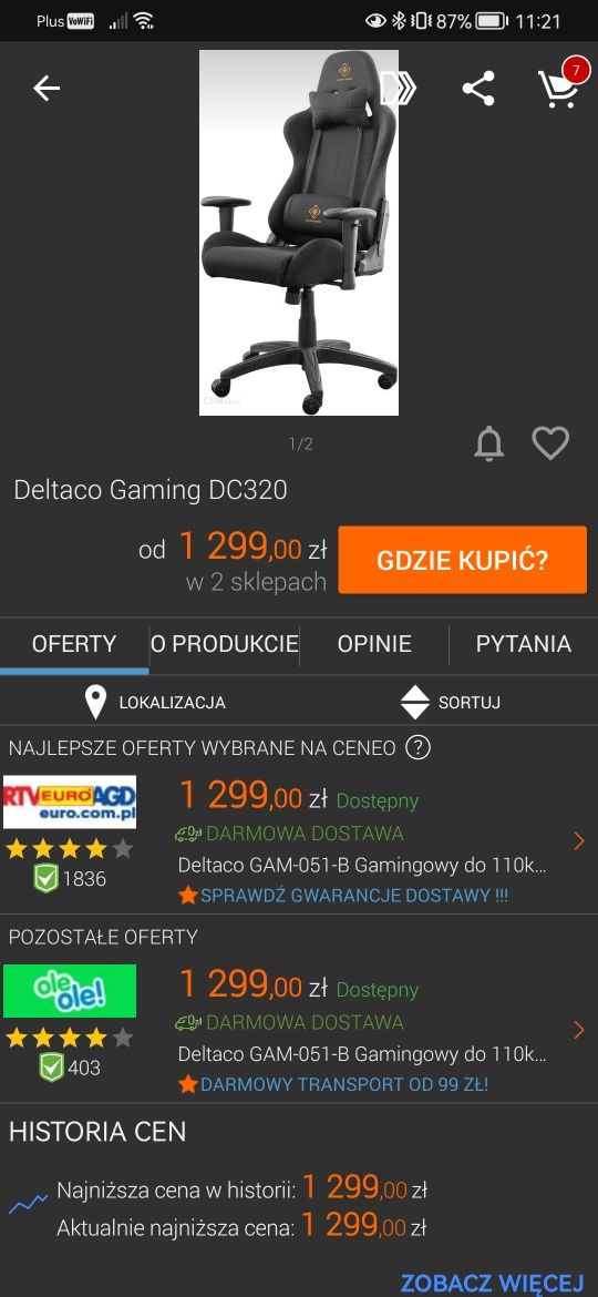 Fotel Gamingowy Deltaco Gaming DC 320 NOWY gam-051-B e sport