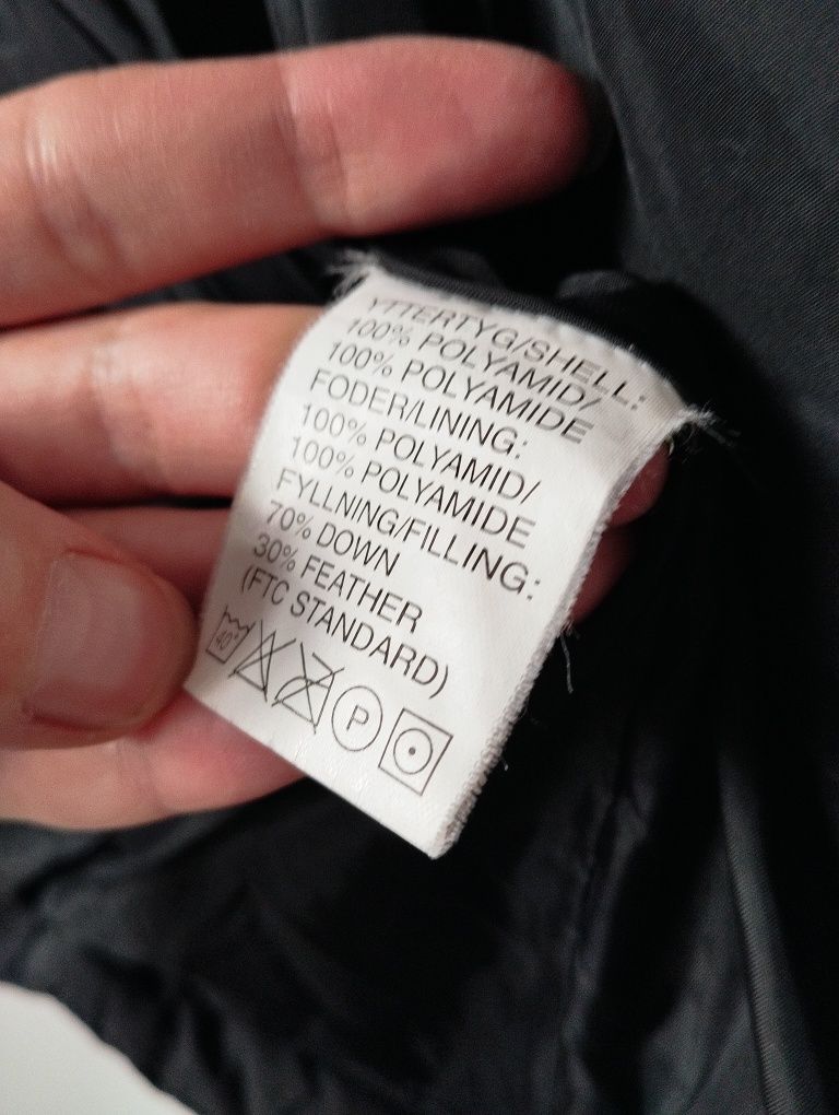 Kurtka zimowa pikowana, puchowa, puch i pierze, czarna, premium r.38