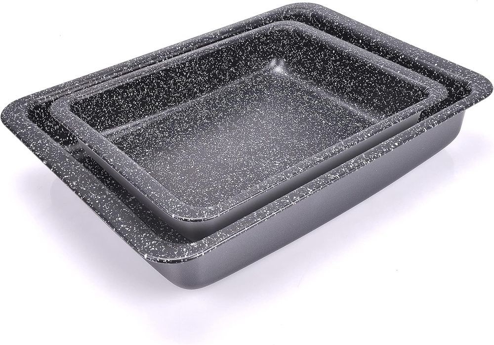Alluflon Vesuvia Zestaw 2 Blach, 34X25 Cm I 24X18 Cm, Aluminium