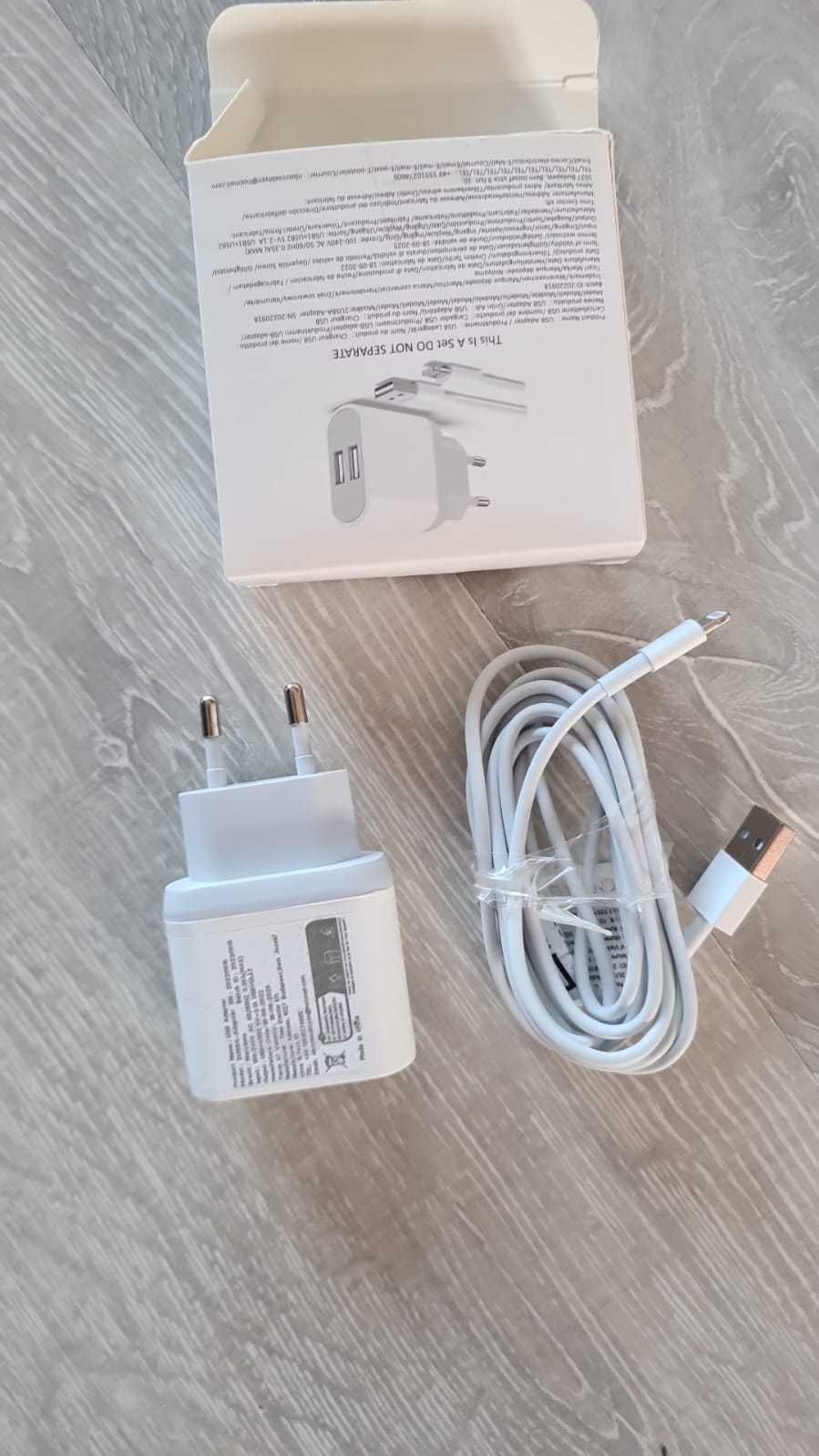 Ładowarka Nisiyama 2xUSB kabel Apple 2m 2,1A SPP755