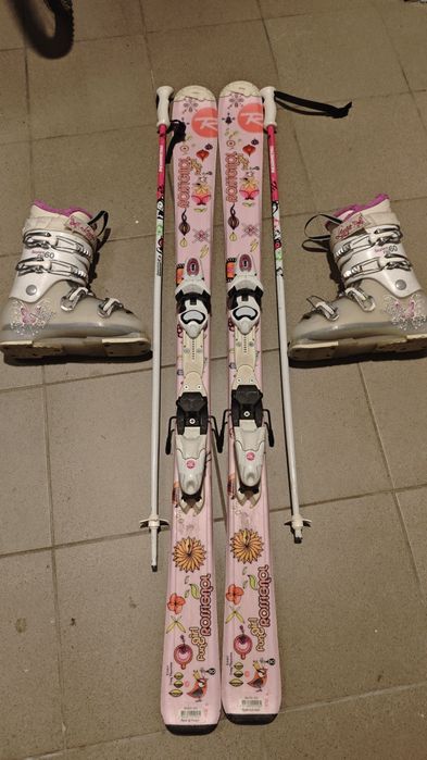 Narty Rossignol 130 i buty Lange 24 cm + kijki
