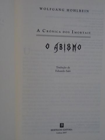O Abismo de Wolfgang Hohlbein - Vários Livros