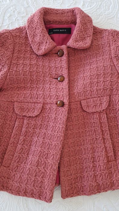 Casaco Rosa, Zara com botões, tamanho M