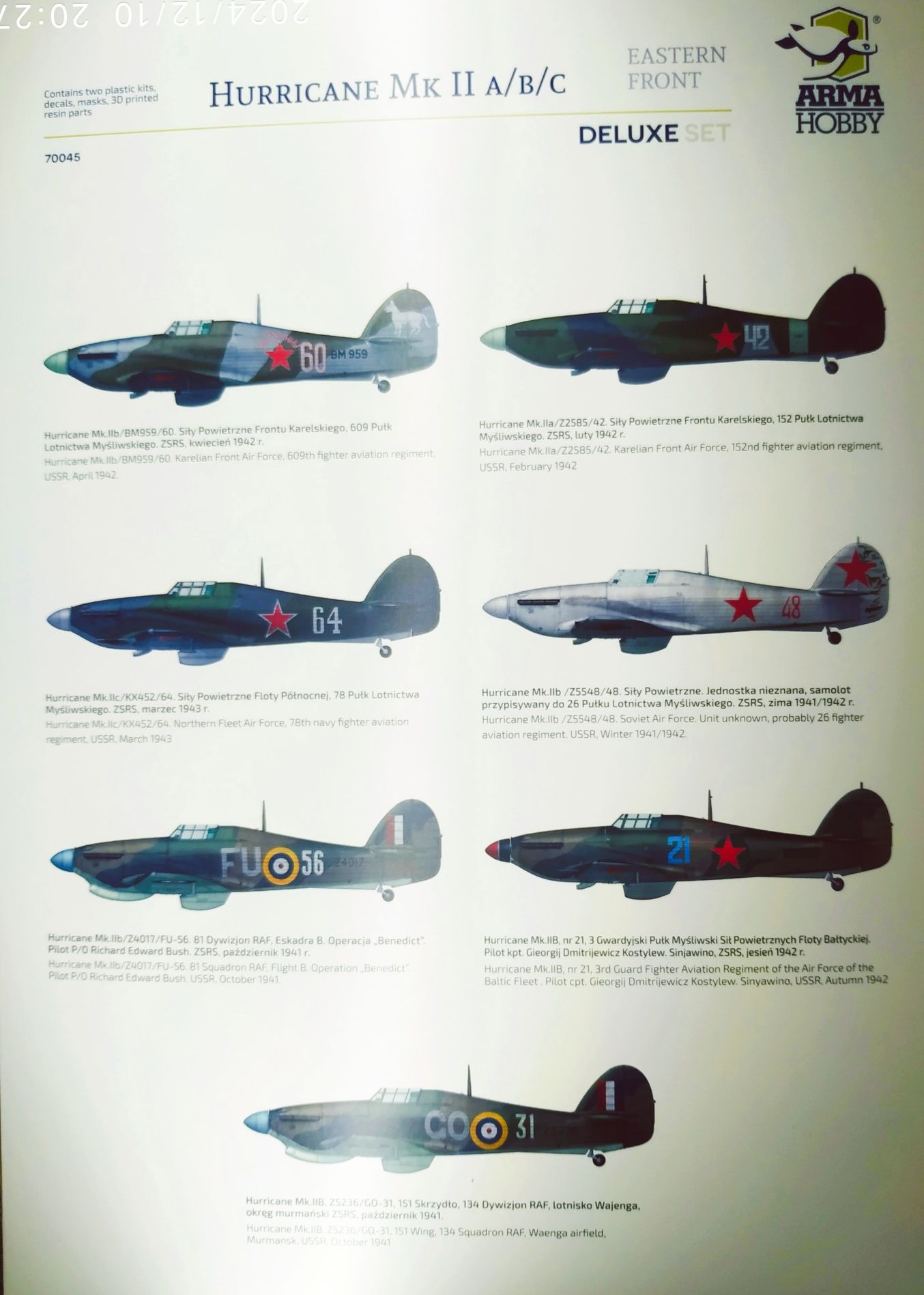 Arma Hobby 70045 Hurricane Mk II A/B/C 'Eastern Front' Deluxe Set