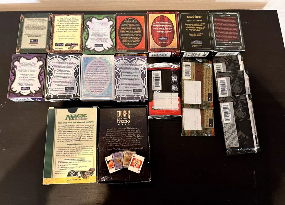 Magic The Gathering pacote coleção anos 90 colecionador Wizards
