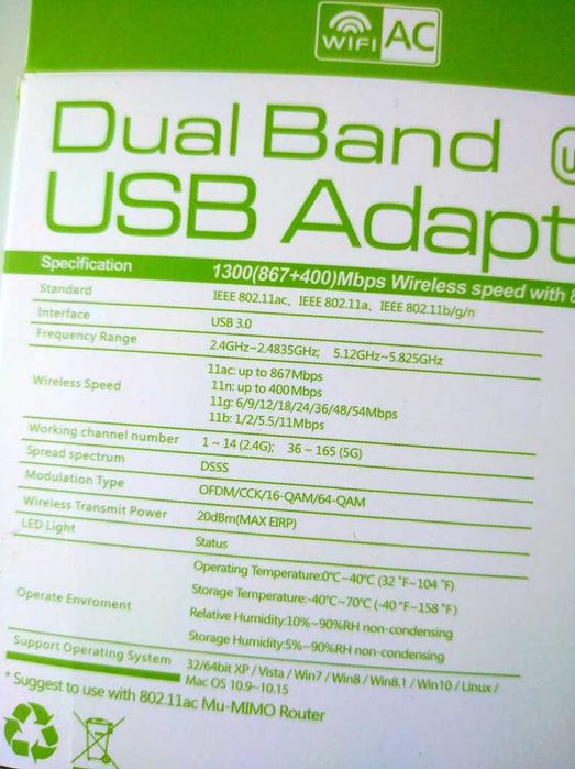 Pen Wifi Dual Band USB AC1300 (new)64584964198915121