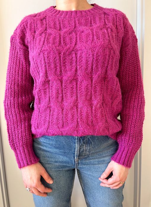 Camisola Entrançada em lã Manga Longa