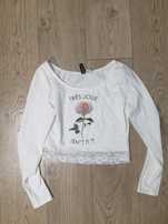 Biały top krótki róża M 38 H&M