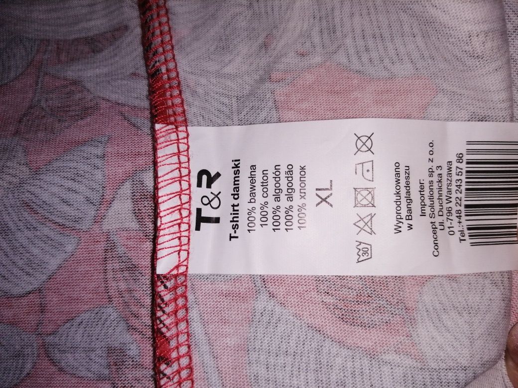 Bawełniana damska bluzka z krótkim rękawem firmy Tom Rose w roz XL
