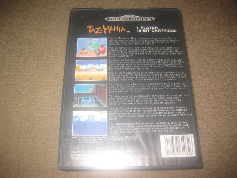 Jogo "Taz-Mania" para Sega Mega Drive/Completo!