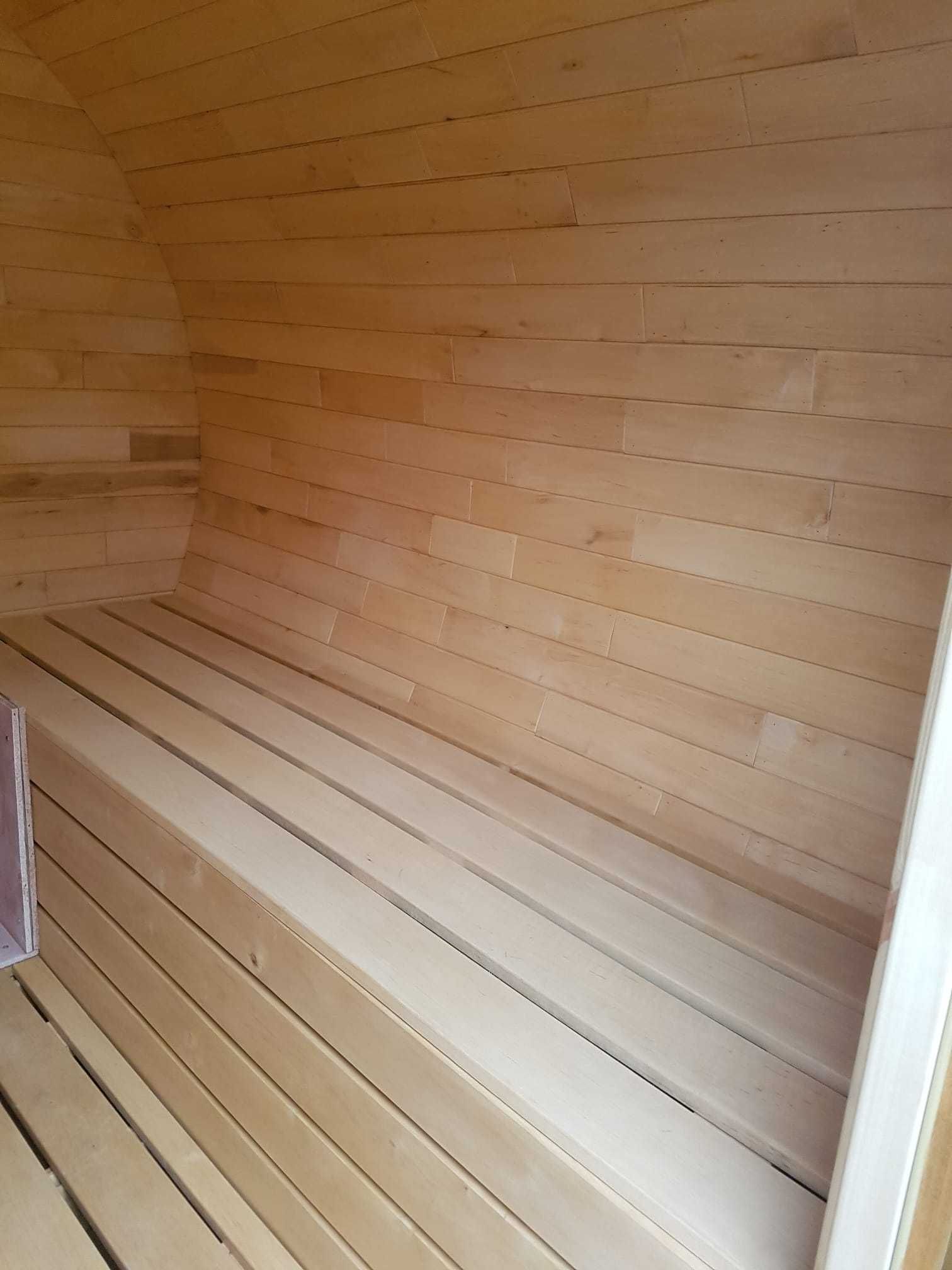 Sauna Ogrodowa Beczka Fińska 2.5m Balik 8cm! Piec Elektryczny